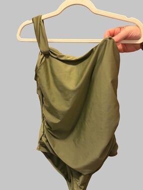 Olive One-Shoulder Swimsuit